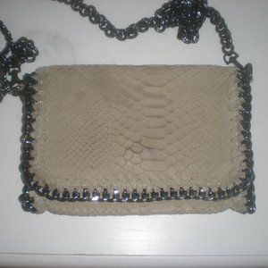 DORSE IN PELLE    Genuine    Leather Reptile  Off White Cross Body